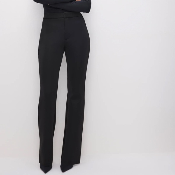 NWT Good American Scuba Boss Straight Trouser in Black size 26 Plus - Picture 1 of 12